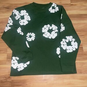 Denim Tears Long Sleeve Cotton Wreath T-shirt Green